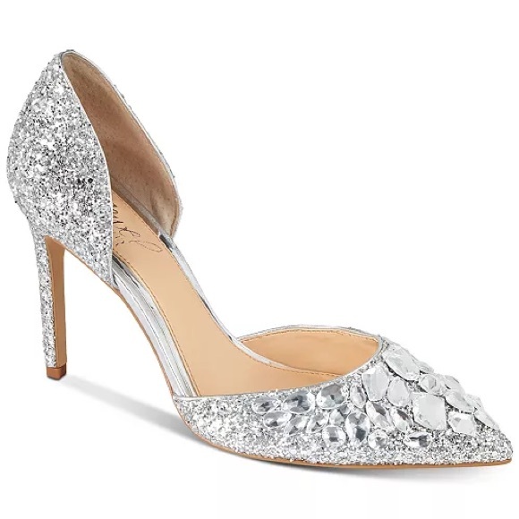 Jewel Badgley Mischka Women's MaltaPointed Toe Pumps Silver Size 9 M